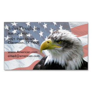 Carte De Visite Magnétique Drapeau américain chauve d'Eagle patriotique
