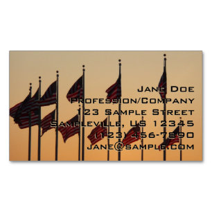 Carte De Visite Magnétique Drapeaux au coucher du soleil Patriotique américai