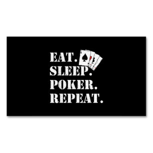 Carte De Visite Magnétique Eat Sleep Poker Répéter Casino Dire Poker