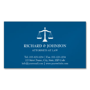 Carte De Visite Magnétique Échelles bleues de cabinet juridique