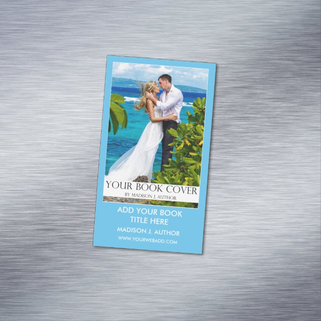 Carte De Visite Magnétique Écrivain Auteur Promotion du livre Bleu clair (In Situ)