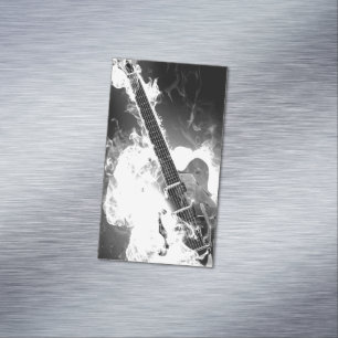 Carte De Visite Magnétique Electric guitar on fire