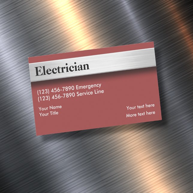 Carte De Visite Magnétique Électricien Conception Moderne (Créateur téléchargé)