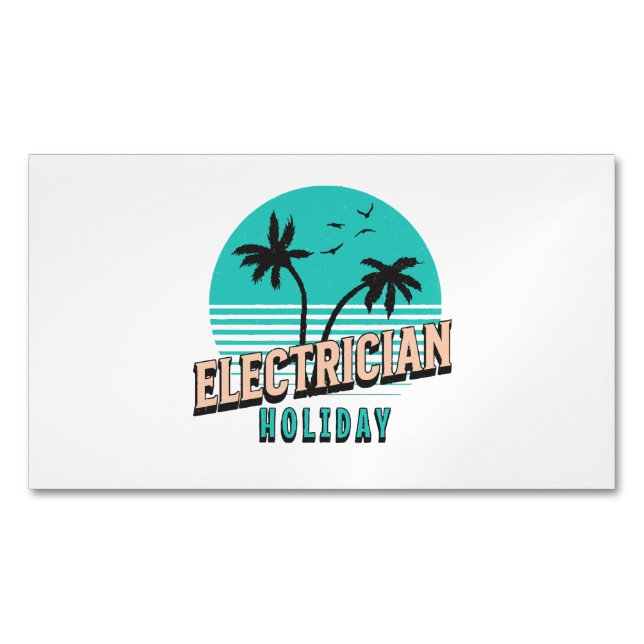 Carte De Visite Magnétique Électricien de vacances (devant)