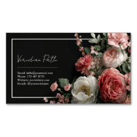 Élégant Dusty Rose Pivoine Floral Noir