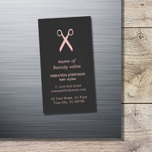 Carte De Visite Magnétique Élégant minimal gris foncé rose pâle Liste de chev