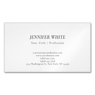 Carte De Visite Magnétique Élégant minimaliste noir et blanc rétro