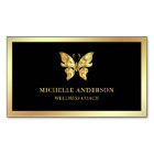 Élégant Moderne Chic Papillon Feuille D'Or Noir