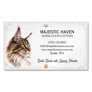 Carte De Visite Magnétique Élevage de Maine Coon personnalisable 