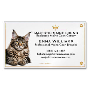 Carte De Visite Magnétique Élevage de Maine Coon personnalisé