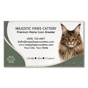 Carte De Visite Magnétique Élevage de Maine Coon personnalisé Éleveur de ch
