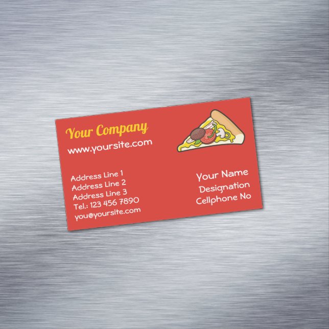 Carte de visite magnétique en tranche de pizza (In Situ)