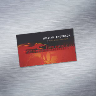 Carte De Visite Magnétique Enseignant de Guitare moderne Leçons d'électricité