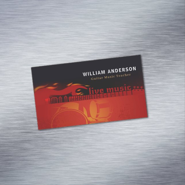 Carte De Visite Magnétique Enseignant de Guitare moderne Leçons d'électricité (In Situ)