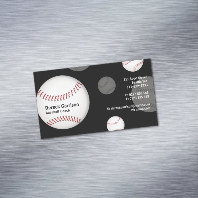 Carte De Visite Magnétique Entraîneur de baseball | Meilleur Sport (In Situ)