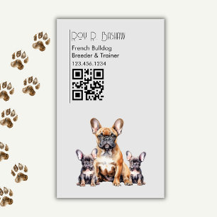 Carte De Visite Magnétique Entraîneur de chiens Français Bulldog QR Code Cani