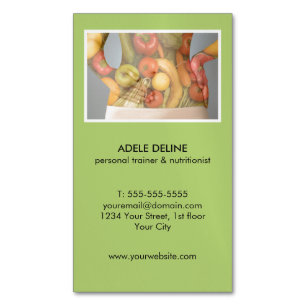 Carte De Visite Magnétique Entraîneur et nutritionniste personnels verts