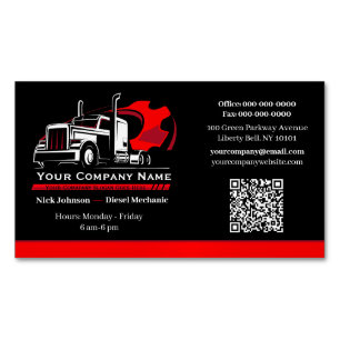 Carte De Visite Magnétique Entreprise de camionnage professionnel réparation
