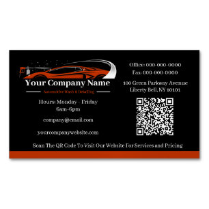 Carte De Visite Magnétique Entreprise de lavage de voiture de detailing autom