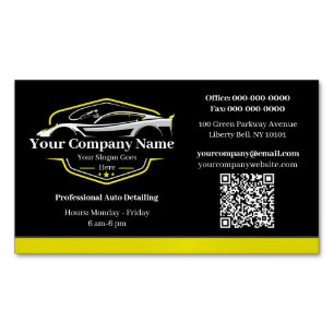 Carte De Visite Magnétique Entreprise de lavage de voiture et de detailing au