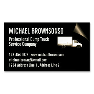 Carte De Visite Magnétique Entreprise de service de camion à benne profession