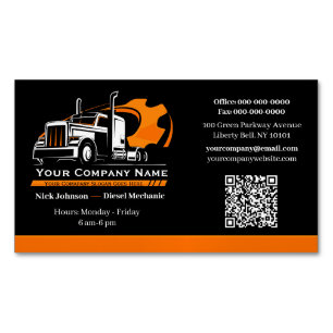 Carte De Visite Magnétique Entreprise de Transport de Camions Professionnels 