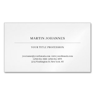 Carte De Visite Magnétique Esthétique Simple Professionnel Noir & Blanc Moder