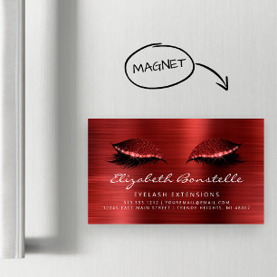 Carte De Visite Magnétique Extensions de cils en métal brossé yeux pailletés 