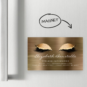 Carte De Visite Magnétique Extensions de cils en métal brossé yeux pailletés 