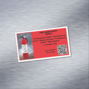 Carte De Visite Magnétique Extincteur d'incendie rouge Sécurité incendie