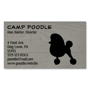 Carte De Visite Magnétique Fancy Toy Poodle Silhouette Faux Style Bois
