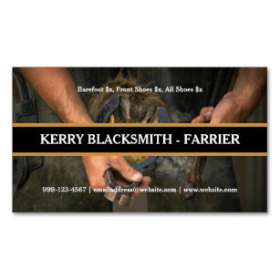 Carte De Visite Magnétique Farrier Blacksmith Horseshoe Trimming Photo