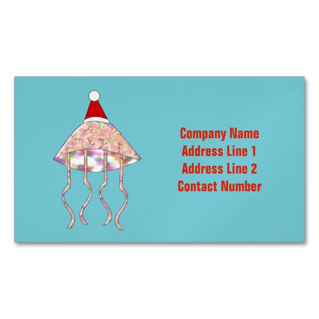 Carte De Visite Magnétique Fête de Noël Jellyfish Custom (devant)