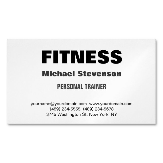 Carte De Visite Magnétique Fitness Trendy Stylish (devant)