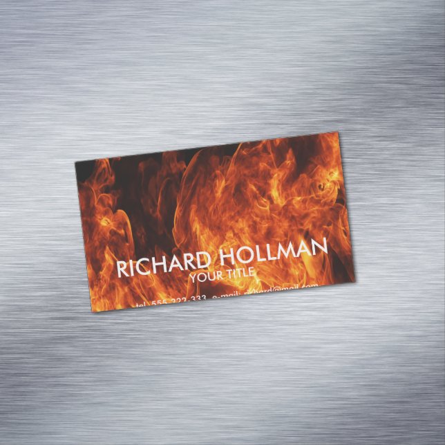 Carte De Visite Magnétique Flamme orange (In Situ)