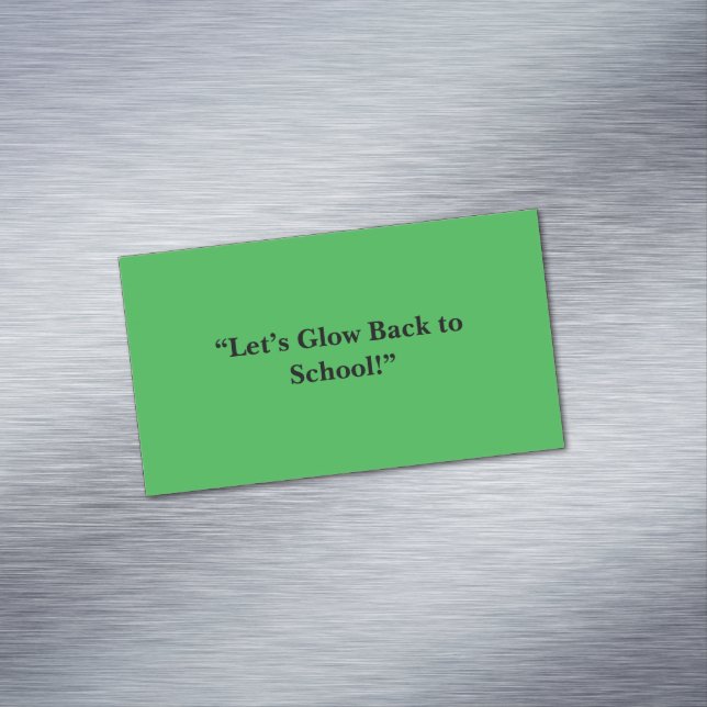 Carte De Visite Magnétique Flat Neon Green Background – School Texture (In Situ)