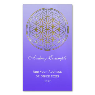 Carte De Visite Magnétique Fleur de DES Lebens - or argenté de la vie/Blume