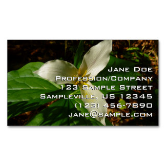 Carte De Visite Magnétique Fleur sauvage de printemps blanc Trillium Flower
