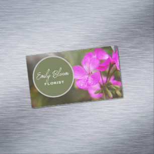 Carte De Visite Magnétique Fleuriste, Fleurs