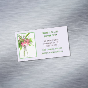 Carte De Visite Magnétique Fleuriste pourpre