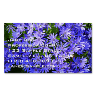 Carte De Visite Magnétique Fleurs de type Marguerite Bleue Photographie de la