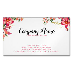 Carte De Visite Magnétique Fleurs Roses Et Rouges