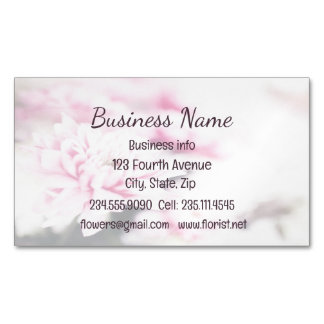 Carte De Visite Magnétique Floral Fleur Rose Personnalisé