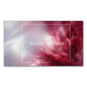 Carte De Visite Magnétique Flux de Lumière Moderne Abstrait Rouge Rubis Blanc