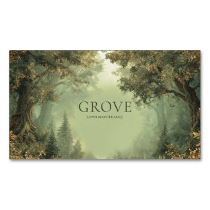 Carte De Visite Magnétique Forêt Enchantée Pittoresque Arbres Brumeux