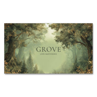 Carte De Visite Magnétique Forêt Enchantée Pittoresque Arbres Brumeux