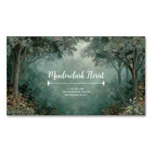 Carte De Visite Magnétique Forêt Enchantée Teinte de Teal Vert Brumeux Pictur
