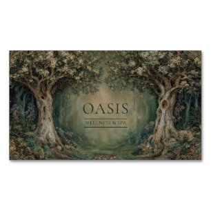 Carte De Visite Magnétique Forêt Renaissance Art Nouveau Arbre Ancien