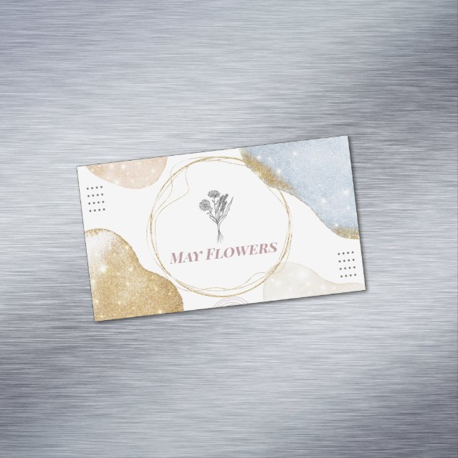 Carte De Visite Magnétique Formes Abstraites d'or moderne (In Situ)