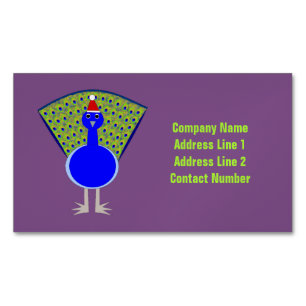 Carte De Visite Magnétique Funny Christmas Peacock Personnalisé